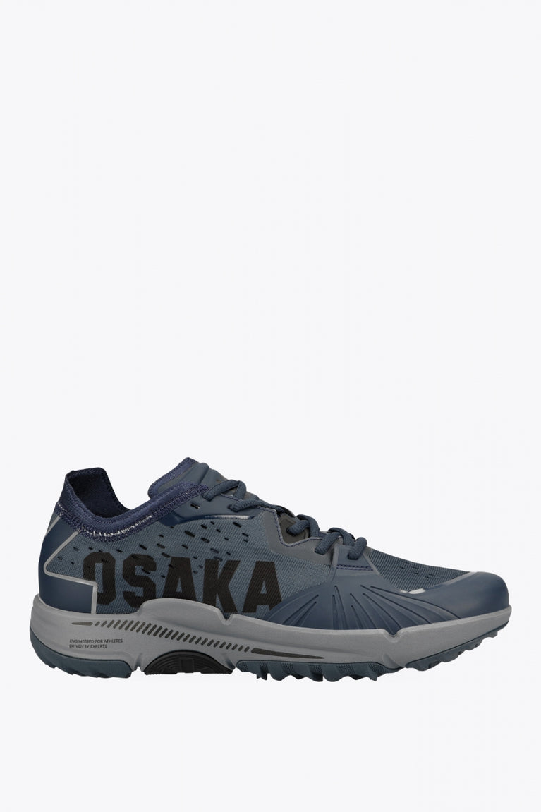 Osaka footwear Ido Mk1 in french navy with logo in black. Side view