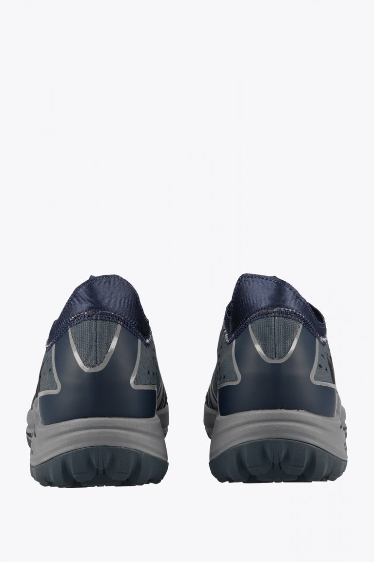 Osaka footwear Ido Mk1 in french navy with logo in black. Back view