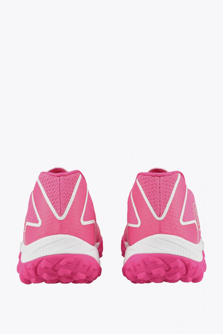 Osaka footwear Kai Mk1 in pink with logo. Back view