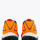 Osaka footwear Kai Mk1 in orange with logo in blue. Back view
