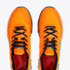 Osaka footwear Kai Mk1 in orange with logo in blue. From above view