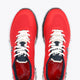 Osaka footwear Kai Mk1 in red with logo in navy. From above view