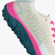 Osaka footwear Kai Mk1 in light grey, sky blue and pink with logo. Side view