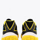 Osaka footwear Kai Mk1 in black and yellow with logo in blue. Back view