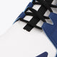 Osaka footwear Furo in blue and white with logo in white. Detail shoelace view