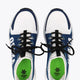 Osaka footwear Furo in blue and white with logo in white. From above view