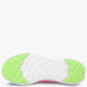 Kids sneaker outsole with textured white tread and lime-green traction panels.