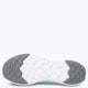 Kids sneaker outsole view with textured gray-and-white tread, dark heel panel