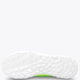 White outsole with tread pattern and neon green edge