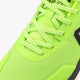 Lime green sneaker upper with lace-up closure and Osaka branding