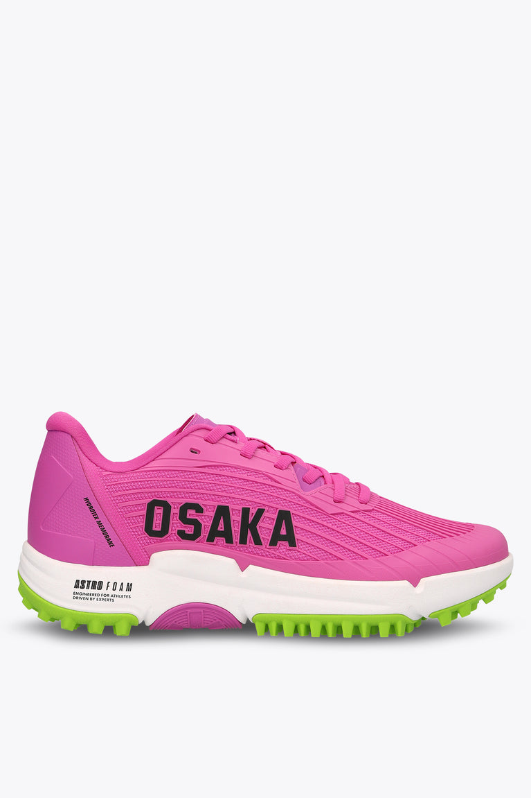 Rose Bud Osaka Ryu sneakers with pink upper and green tread sole