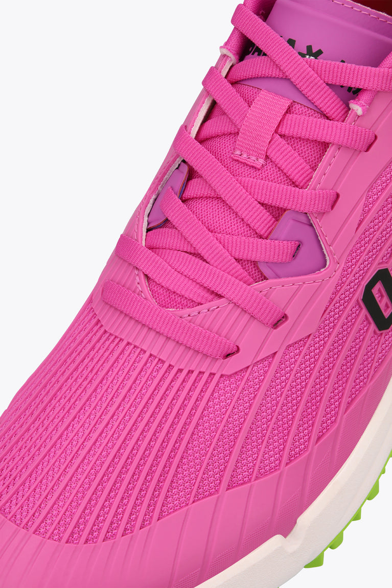 Rose Bud Osaka Ryu sneaker upper with pink laces and textured mesh paneling