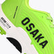 Neon green athletic shoes with large 'OSAKA' side text and black detail panel