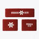 Osaka red sweatbands set with logo in white