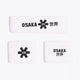 Osaka white sweatbands set with logo in black