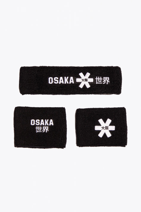 Osaka Schweißband-Set | Schwarz-Weiß