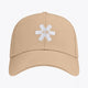 Osaka baseball cap in sand with logo in white. Front view