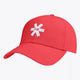 Osaka baseball cap in red with logo in white. Side view