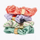 Osaka scrunchies multicolor. Red, lila, white and green