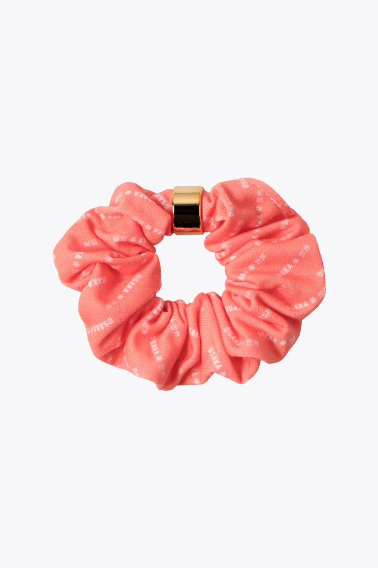 Osaka scrunchies multicolor. Red with logo in white