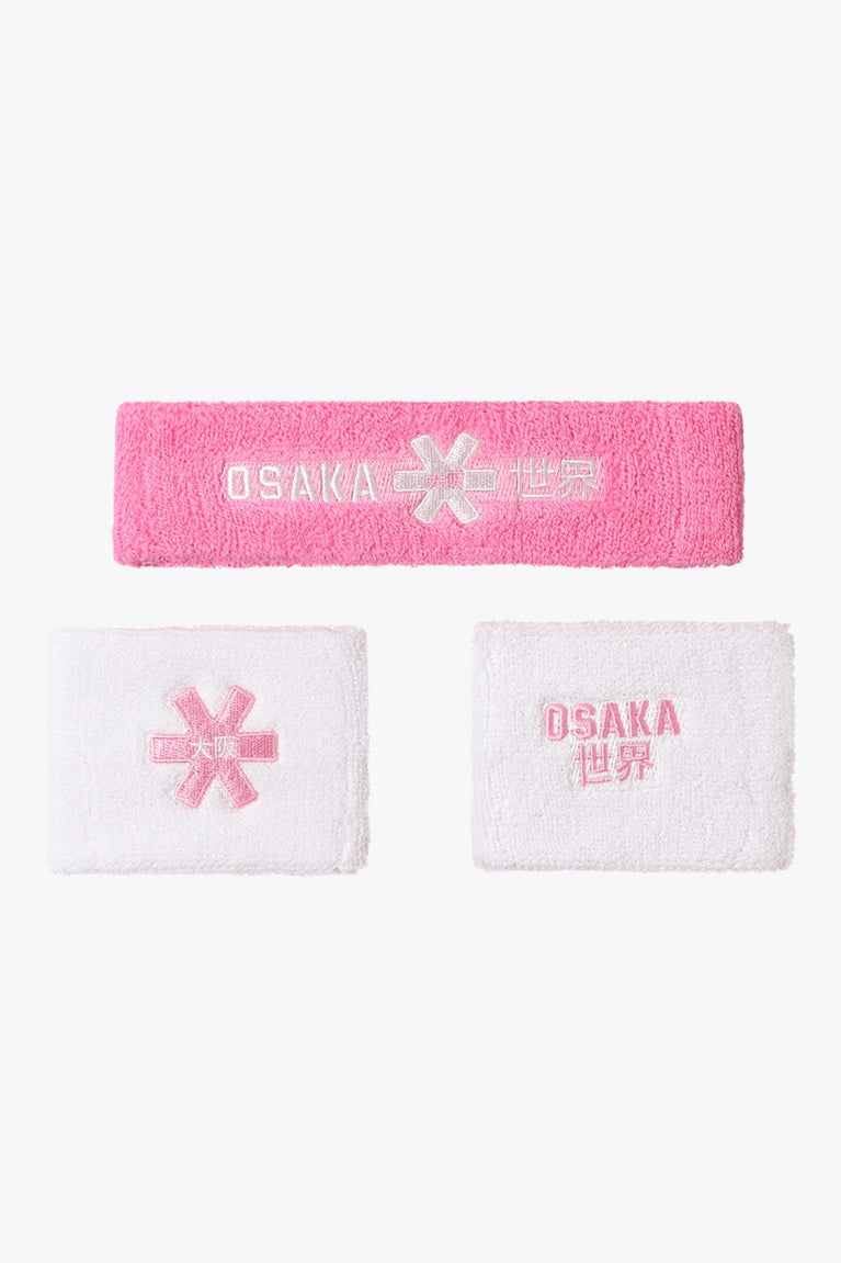 Osaka zweetbandset | Begonia Roze-Wit