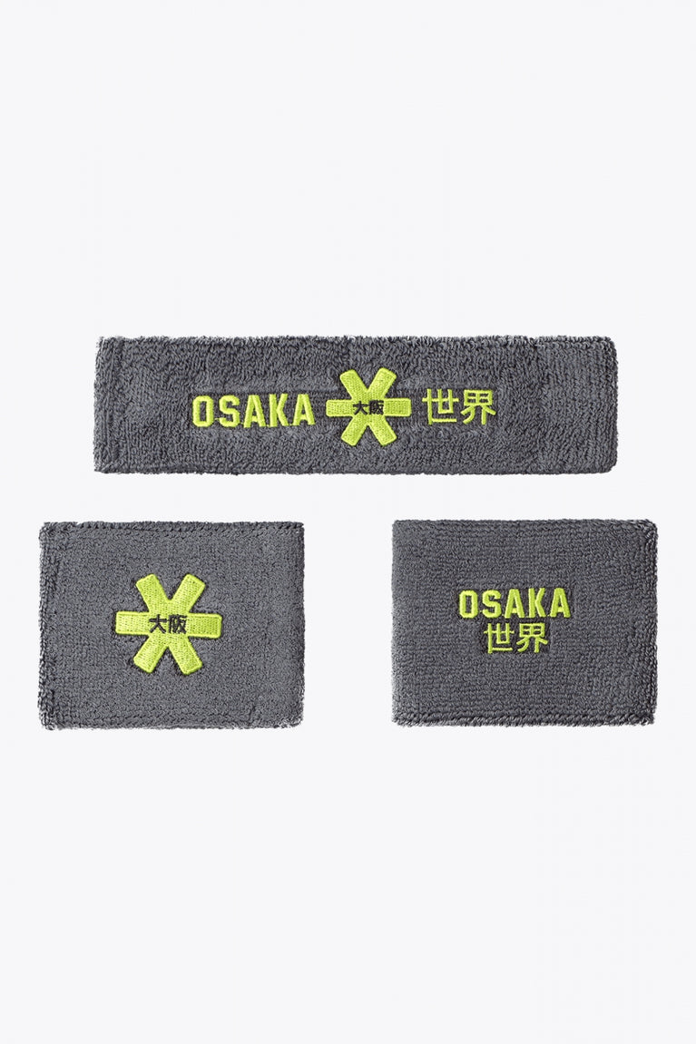 Osaka Sweatband Set | Grey-Lime