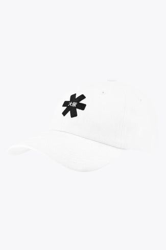 ACCESSOIRES Osaka baseball cap in white with logo in black. Side view
