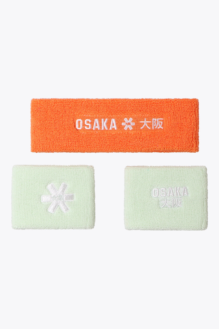 Osaka Sweatband Set | True Orange-Opal Green