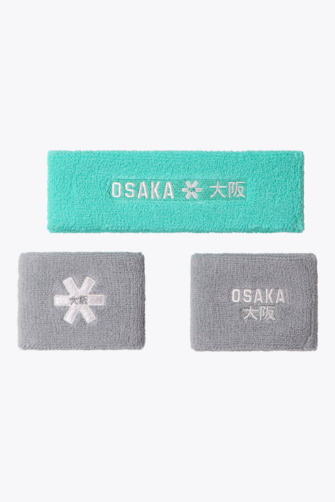 Osaka Sweatband Set | Aquatic Awe-Simple Gray