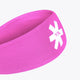 Rose Bud pink sports bandana with white logo patch on end panel