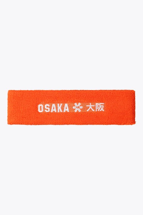 Orange sweatband with Osaka logo and lettering on front