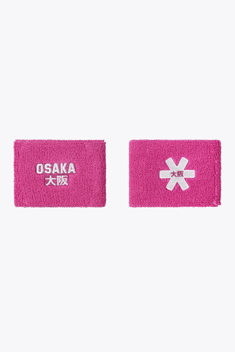 Rose Bud wrist sweatbands with Osaka text and white star logo