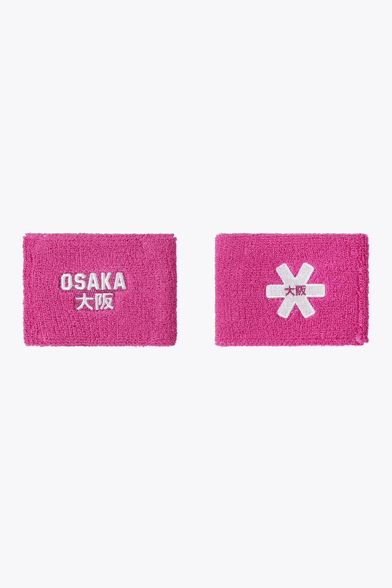 Rose Bud wrist sweatbands with Osaka text and white star logo