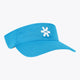 Osaka visor in blue topaz with curved brim and front snowflake-style logo