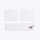 White sweatband set, two square bands and one long band with black logo
