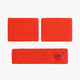 Bright orange sweatband set: two square terry bands and one long band with logo