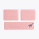 Pastel pink sweatband set, three woven wristbands with Yibbi mark on the band.