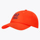 Bright orange twill baseball cap with Yibbi logo on front panel