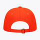 Bright orange twill baseball cap with adjustable metal buckle strap
