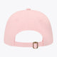 Pastel pink twill cap with adjustable back strap and buckle
