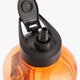 Black flip-top lid with drink nozzle on bright orange translucent bottle