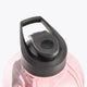 Pastel pink water bottle lid mechanism with black flip cap and drinking spout