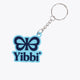 Energetic Blue butterfly character keychain charm with Yibbi lettering, split ring chain
