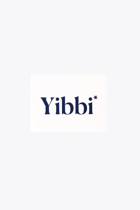 Multicolor Yibbi tattoo set with girl silhouette, bow icons, Yibbi text, butterfly
