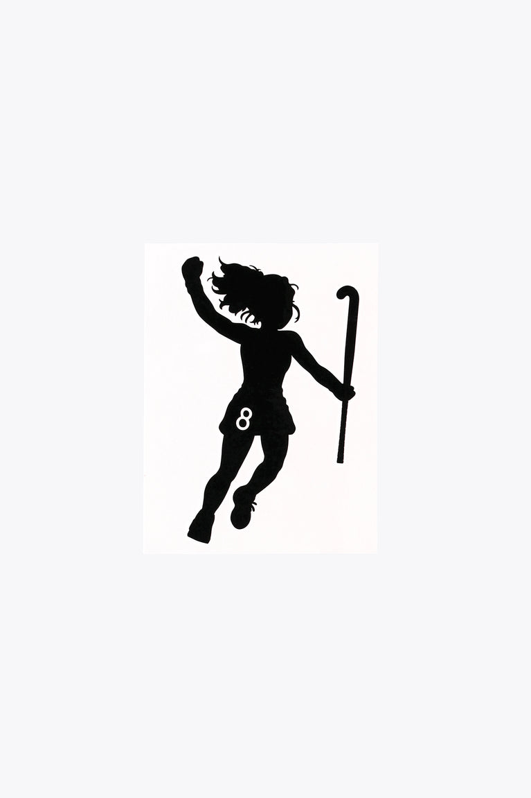 Black girl silhouette tattoo with wand on white square