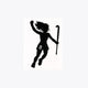 Black girl silhouette tattoo with wand on white square