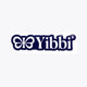 Navy Yibbi sticker with bow logo and Yibbi text