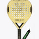 Osaka vision padel racket yellow with logo in black. Front view