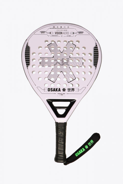 Osaka vision padel racket lila with logo in black. Front view