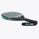 Osaka pro tour padel racket green and black with logo in green. Side view